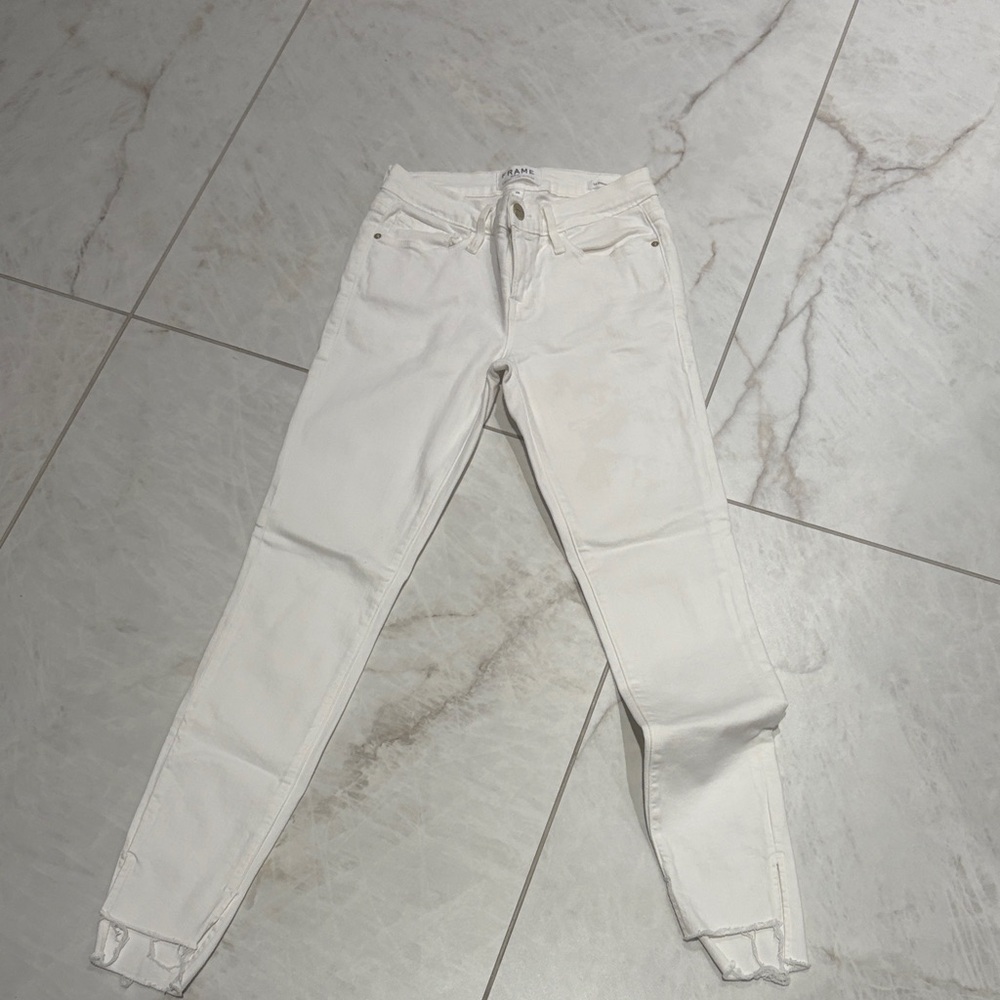 Frame Denim Women's Cream Skinny Jeans